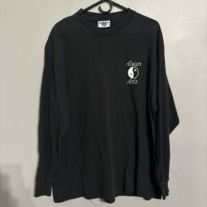 Rare Vintage Black Lee Total Cotton Shirt Sz XL  Long sleeve Asian Arts